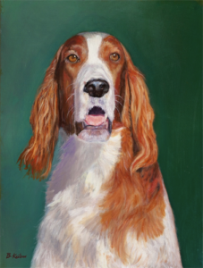 Pet portrait of Bassett Hound, original oil painting by Barb Keilson