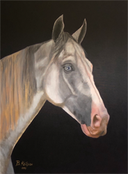 Pet portrait of majestic horse, original oil painting by Barb Keilson