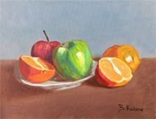 Oranges and Apples, original still life oil painting by Barb Keilson